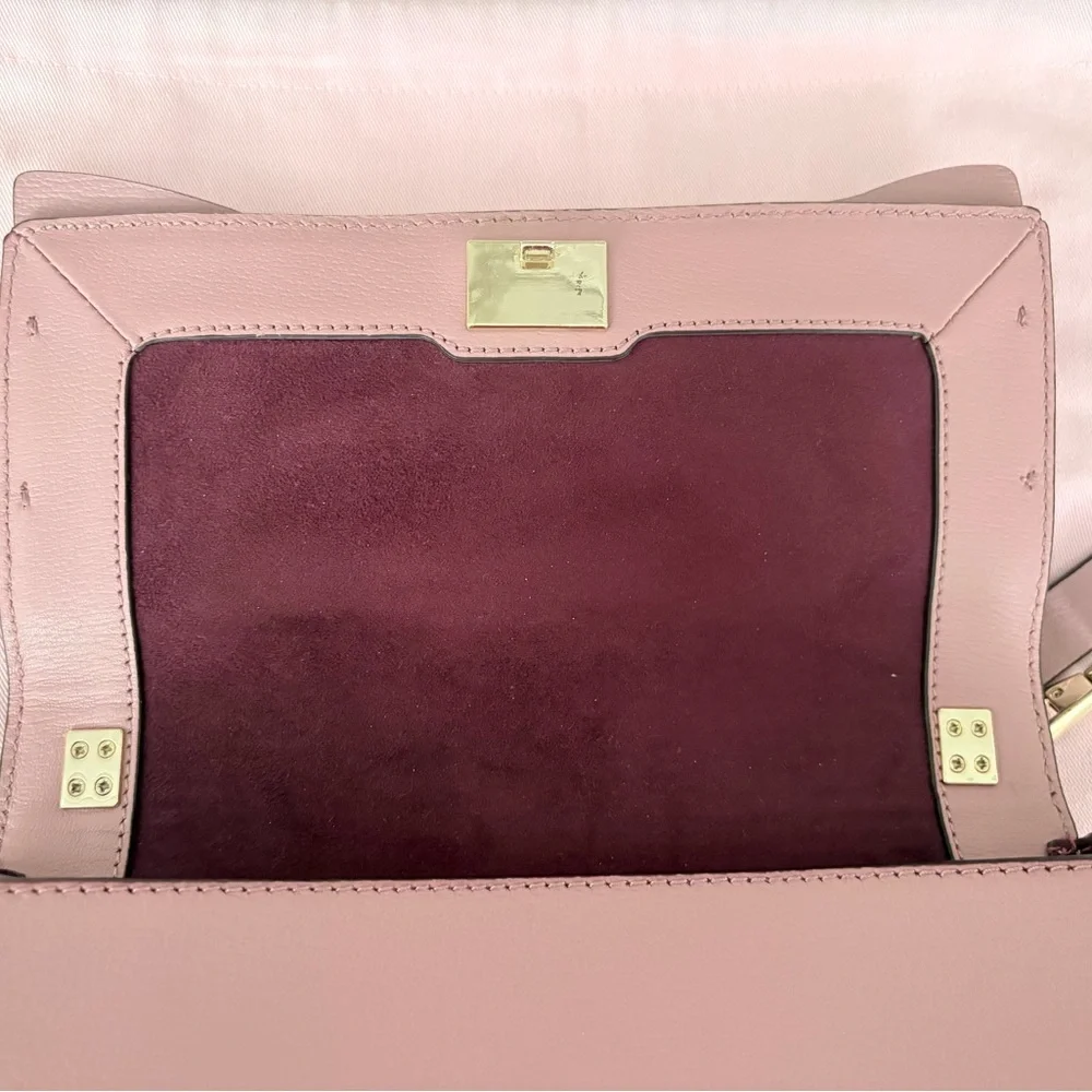 Kate Spade New York Pink Bow Crossbody Bag Burgundy Interior